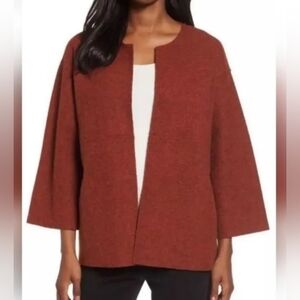 Eileen Fisher Melange felted alpaca wool coat